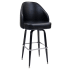 Swivel Bar Stool with Black Coated Frame & Extra Curved Bucket Seat