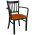 Metal Vertical Slat Restaurant Chair with Arms