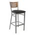 Silver Interchangeable Back Metal Bar Stool with 5 Slats