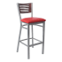 Silver Interchangeable Back Metal Bar Stool with 5 Slats