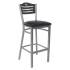 Silver Interchangeable Back Metal Bar Stool with Slats & Circle