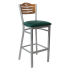 Silver Interchangeable Back Metal Bar Stool with Slats & Circle