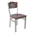 Silver Interchangeable Back Metal Restaurant Chair with Slats & Circle