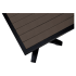 Black Aluminum Patio Table with Dark Walnut Faux Teak