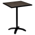 Black Aluminum Patio Bar Table with Dark Walnut Faux Teak