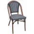 Aluminum Bamboo Patio Chair With Black and White Rattan