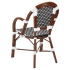 Patio Armchair With Black and White Rattan in Walnut Finish