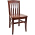 Vertical Slat Beechwood Chair - Dark Mahogany Finish with a Solid Wood Seat