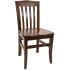 Vertical Slat Beechwood Chair - Walnut Finish with a Solid Wood Seat