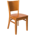 Beechwood Curved Plain Back Chair - Cherry Finish with a Wood Seat