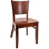 Beechwood Curved Plain Back Chair - Dark Mahogany Finish with a Wood Seat