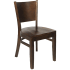 Beechwood Curved Plain Back Chair - Walnut Finish with a Wood Seat