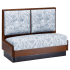 Wood Booth with Upholstered 2 Panels Back