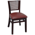 Paris Wood Chair - Dark Mahogany Finish with a Wine Vinyl Seat