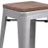 Bistro Style Silver Metal Backless Bar Stool 