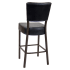 Brown Metal Bar Stool With Black Vinyl Padded Back and Seat