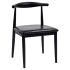 Curved Back Metal Chair in Black Finish with Black Vinyl Seat