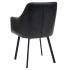 Recessed Dark Grey Vinyl Metal Arm Chair