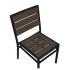 Black Aluminum Chair with Dark Walnut Faux Teak