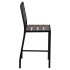 Black Aluminum Bar Stool with Dark Walnut Faux Teak