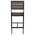 Black Aluminum Bar Stool with Dark Walnut Faux Teak
