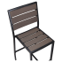 Black Aluminum Bar Stool with Dark Walnut Faux Teak