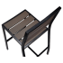 Black Aluminum Bar Stool with Dark Walnut Faux Teak