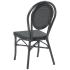 Aluminum Bamboo Patio Chair with Black Rattan