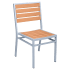 Grey Finish Heavy Duty Patio Chair with Faux Teak
