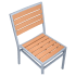 Grey Finish Heavy Duty Patio Chair with Faux Teak