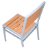 Grey Finish Heavy Duty Patio Chair with Faux Teak