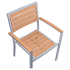 Heavy Duty Patio Arm Chair with Faux Teak