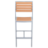 Grey Finish Heavy Duty Patio Bar Stool with Faux Teak
