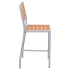 Grey Finish Heavy Duty Patio Bar Stool with Faux Teak