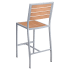 Grey Finish Heavy Duty Patio Bar Stool with Faux Teak