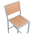 Grey Finish Heavy Duty Patio Bar Stool with Faux Teak