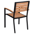 Black Heavy Duty Faux Teak Patio Arm Chair