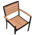 Black Heavy Duty Faux Teak Patio Arm Chair