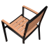 Black Heavy Duty Faux Teak Patio Arm Chair