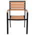 Black Heavy Duty Faux Teak Patio Arm Chair