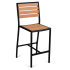Black Heavy Duty Faux Teak Patio Bar Stool
