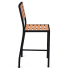 Black Heavy Duty Faux Teak Patio Bar Stool