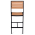 Black Heavy Duty Faux Teak Patio Bar Stool
