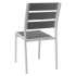 White Aluminum Restaurant Patio Chair with Grey Faux Teak