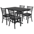 Chairs shown with Black Vinyl Seat. Table Top in Black / Mahogany Finish.