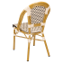 Aluminum Bamboo Patio Chair in Black and Cream Faux Rattan