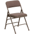 Curved Triple Braced Upholstered Metal Folding Chair