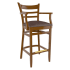 Premium US Made Ladder Back Wood Restaurant Bar Stool With Arms