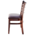 Premium US Made Ladder Back Wood Chair - Dark Mahogany Finish with a Wine Vinyl Seat