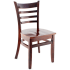Premium US Made Ladder Back Wood Chair - Dark Mahogany Finish with a Wood Seat